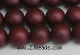 CSB1454 15.5 inches 12mm matte round shell pearl beads wholesale