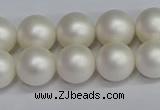 CSB1602 15.5 inches 8mm round matte shell pearl beads wholesale