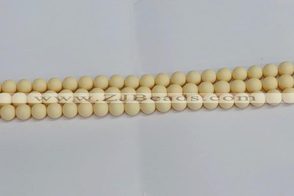 CSB1611 15.5 inches 6mm round matte shell pearl beads wholesale