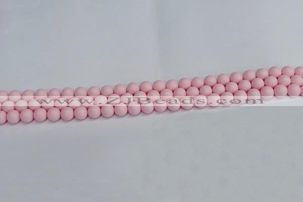 CSB1620 15.5 inches 4mm round matte shell pearl beads wholesale