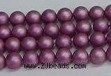 CSB1630 15.5 inches 4mm round matte shell pearl beads wholesale