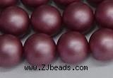 CSB1644 15.5 inches 12mm round matte shell pearl beads wholesale