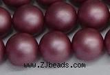 CSB1645 15.5 inches 14mm round matte shell pearl beads wholesale