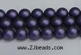 CSB1650 15.5 inches 4mm round matte shell pearl beads wholesale