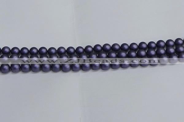 CSB1661 15.5 inches 6mm round matte shell pearl beads wholesale