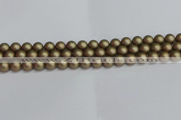 CSB1673 15.5 inches 10mm round matte shell pearl beads wholesale