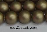 CSB1674 15.5 inches 12mm round matte shell pearl beads wholesale