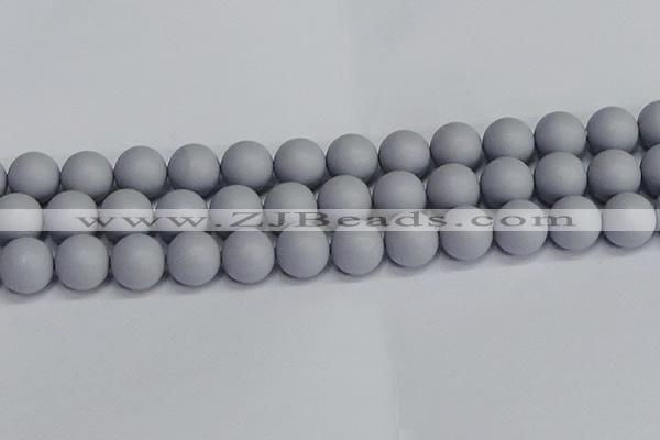 CSB1695 15.5 inches 14mm round matte shell pearl beads wholesale