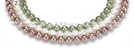 CSB17 16 inches 8mm round shell pearl beads Wholesale