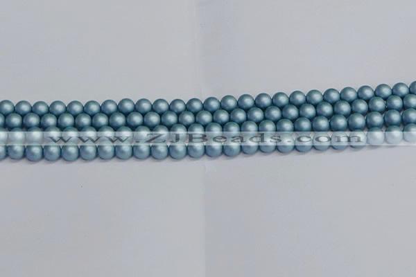 CSB1711 15.5 inches 6mm round matte shell pearl beads wholesale