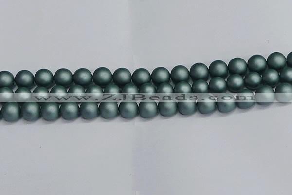 CSB1724 15.5 inches 12mm round matte shell pearl beads wholesale