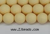 CSB1801 15.5 inches 6mm faceetd round matte shell pearl beads