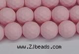 CSB1841 15.5 inches 6mm faceetd round matte shell pearl beads