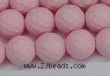 CSB1843 15.5 inches 10mm faceetd round matte shell pearl beads