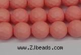 CSB1851 15.5 inches 6mm faceetd round matte shell pearl beads