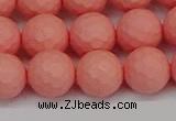 CSB1853 15.5 inches 10mm faceetd round matte shell pearl beads