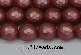 CSB1862 15.5 inches 8mm faceetd round matte shell pearl beads