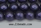 CSB1893 15.5 inches 10mm faceted round matte shell pearl beads