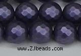 CSB1894 15.5 inches 12mm faceted round matte shell pearl beads
