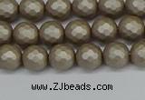 CSB1901 15.5 inches 6mm faceted round matte shell pearl beads