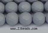 CSB1935 15.5 inches 14mm faceted round matte shell pearl beads