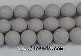 CSB1941 15.5 inches 6mm faceted round matte shell pearl beads