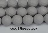 CSB1942 15.5 inches 8mm faceted round matte shell pearl beads