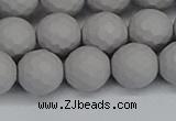 CSB1944 15.5 inches 12mm faceted round matte shell pearl beads