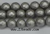 CSB1951 15.5 inches 6mm faceted round matte shell pearl beads