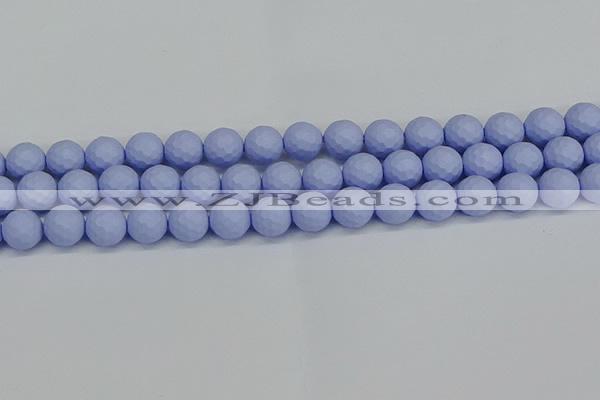 CSB1962 15.5 inches 8mm faceted round matte shell pearl beads