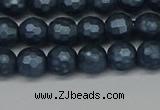 CSB1971 15.5 inches 6mm faceted round matte shell pearl beads