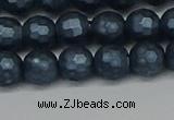 CSB1972 15.5 inches 8mm faceted round matte shell pearl beads