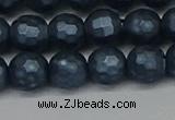 CSB1973 15.5 inches 10mm faceted round matte shell pearl beads