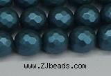 CSB1982 15.5 inches 8mm faceted round matte shell pearl beads