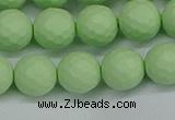 CSB1993 15.5 inches 10mm faceted round matte shell pearl beads
