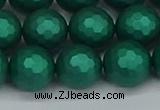 CSB2004 15.5 inches 12mm faceted round matte shell pearl beads
