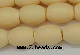 CSB2100 15.5 inches 10*14mm rice matte shell pearl beads