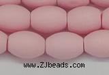 CSB2101 15.5 inches 10*14mm rice matte shell pearl beads