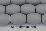 CSB2104 15.5 inches 10*14mm rice matte shell pearl beads