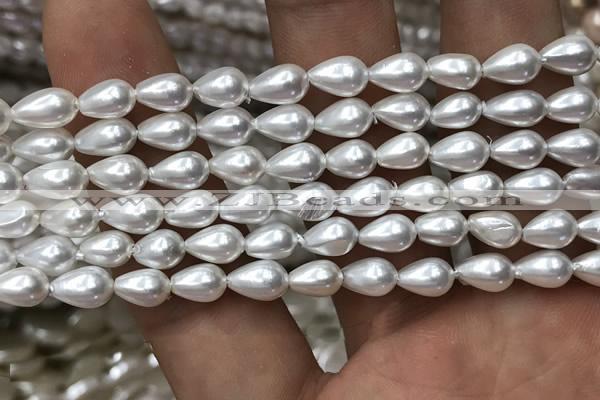 CSB2125 15.5 inches 6*9mm teardrop shell pearl beads wholesale