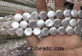 CSB2136 15.5 inches 10mm coin shell pearl beads wholesale