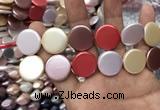 CSB2146 15.5 inches 20mm coin mixed shell pearl beads wholesale