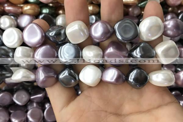 CSB2157 15.5 inches 14*14mm - 15*15mm baroque mixed shell pearl beads