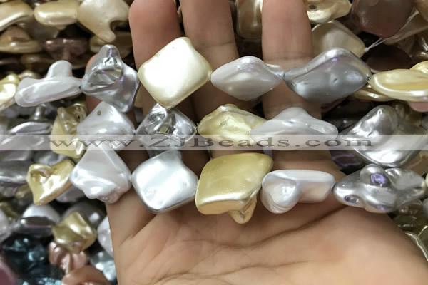 CSB2168 15.5 inches 16*16mm - 18*20mm baroque mixed shell pearl beads