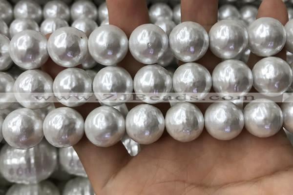CSB2185 15.5 inches 18mm ball shell pearl beads wholesale