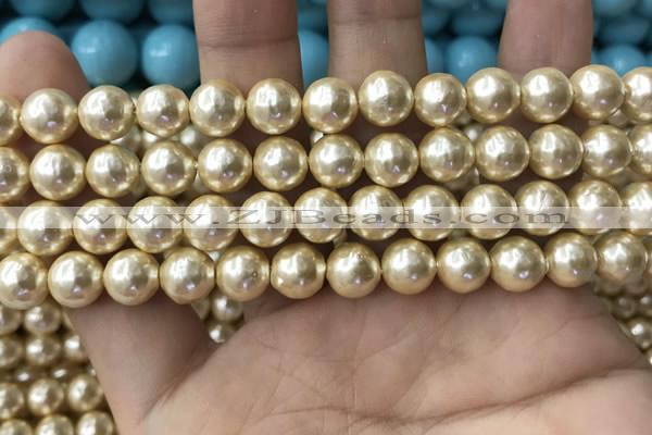 CSB2187 15.5 inches 6mm ball shell pearl beads wholesale