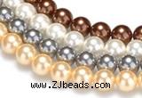 CSB22 16 inches 8mm round shell pearl beads Wholesale