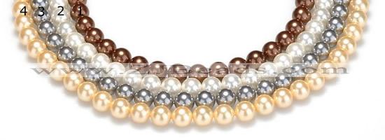 CSB22 16 inches 8mm round shell pearl beads Wholesale