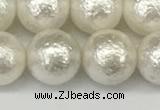 CSB2203 15.5 inches 10mm round wrinkled shell pearl beads wholesale