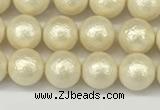 CSB2211 15.5 inches 6mm round wrinkled shell pearl beads wholesale